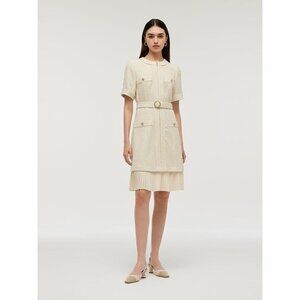 Goelia Wool Blend Tweed Boucle Belted Women’s Dress Size 8/10